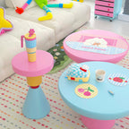 Lumendat Contemporary Creative Wood Round Kids End Table 1-Tier For Living Room Lumendat