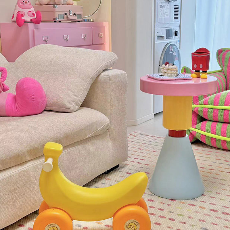 Lumendat Contemporary Creative Wood Round Kids End Table 1-Tier For Living Room Lumendat