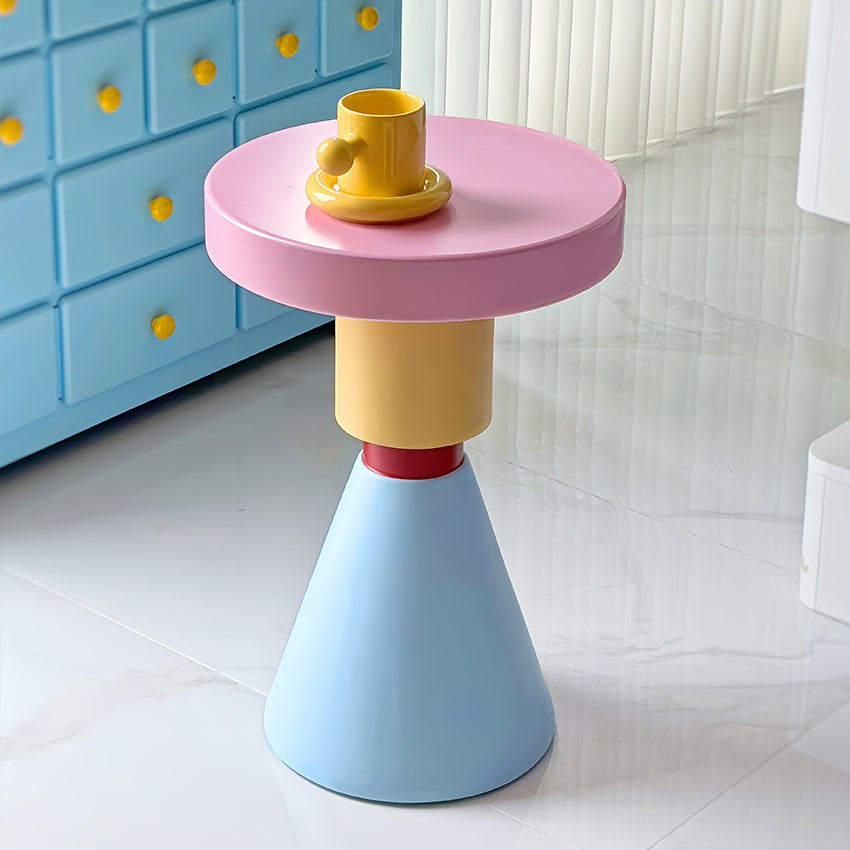Lumendat Contemporary Creative Wood Round Kids End Table 1-Tier For Living Room Lumendat