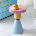 Lumendat Contemporary Creative Wood Round Kids End Table 1-Tier For Living Room Lumendat