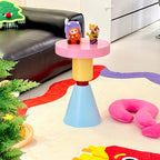 Lumendat Contemporary Creative Wood Round Kids End Table 1-Tier For Living Room Lumendat
