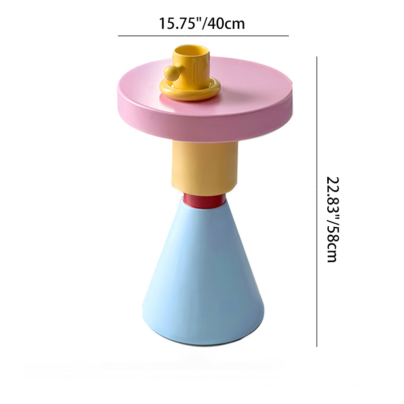 Lumendat Contemporary Creative Wood Round Kids End Table 1-Tier For Living Room Lumendat