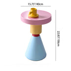 Lumendat Contemporary Creative Wood Round Kids End Table 1-Tier For Living Room Lumendat
