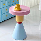 Lumendat Contemporary Creative Wood Round Kids End Table 1-Tier For Living Room Lumendat