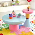 Lumendat Contemporary Creative Wood Round Kids End Table 1-Tier For Living Room Lumendat