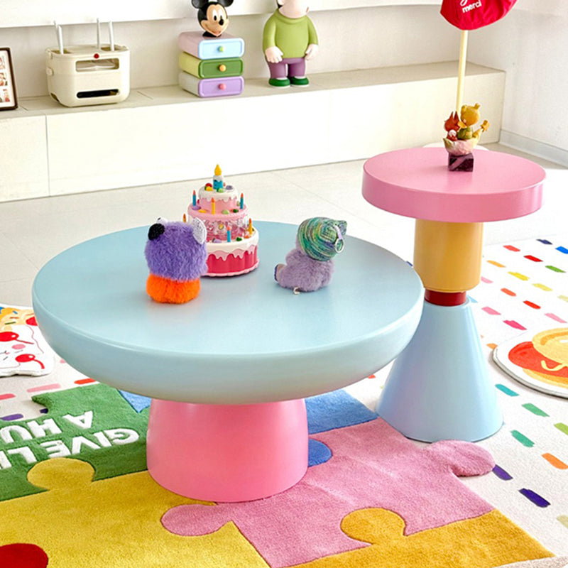 Lumendat Contemporary Creative Wood Round Kids End Table 1-Tier For Living Room Lumendat