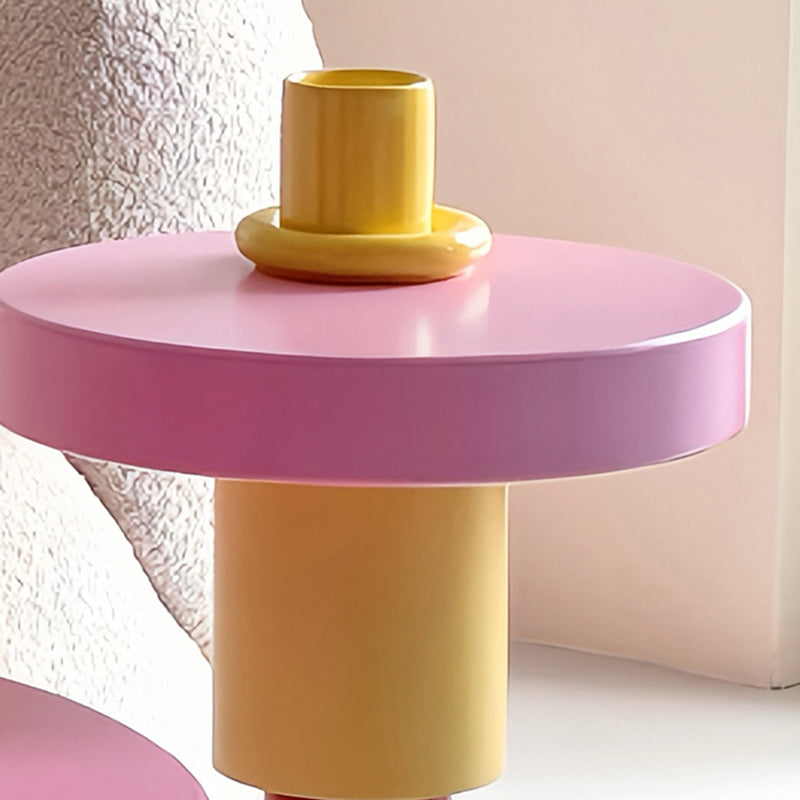 Lumendat Contemporary Creative Wood Round Kids End Table 1-Tier For Living Room Lumendat