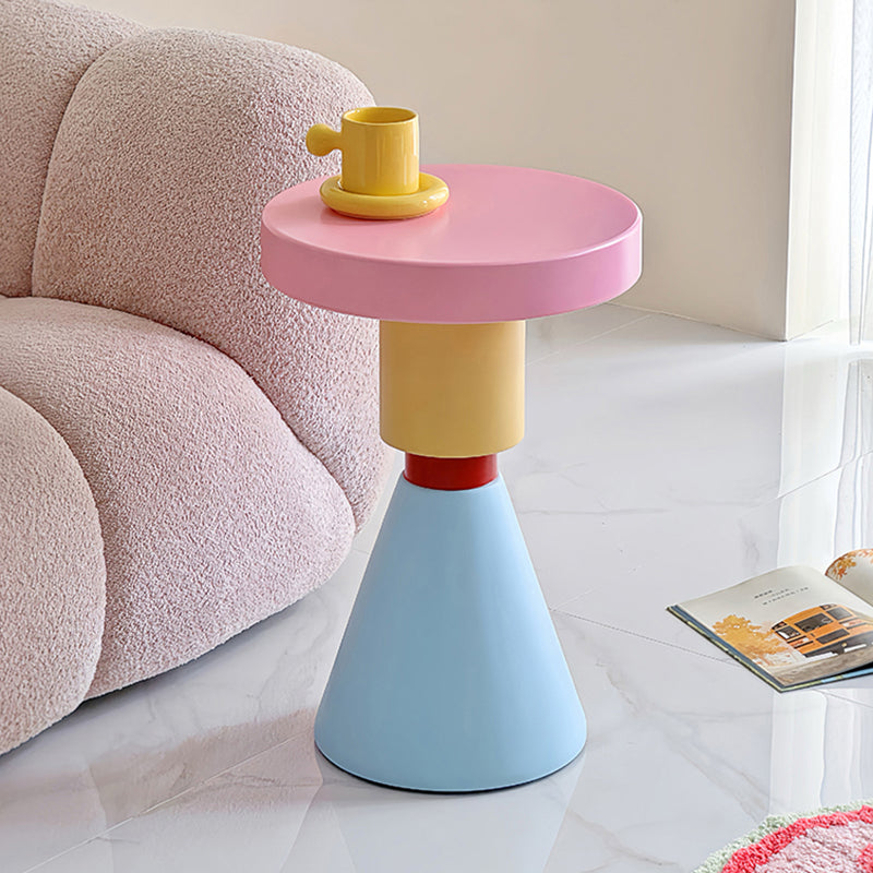 Lumendat Contemporary Creative Wood Round Kids End Table 1-Tier For Living Room Lumendat
