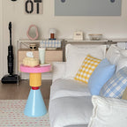 Lumendat Contemporary Creative Wood Round Kids End Table 1-Tier For Living Room Lumendat