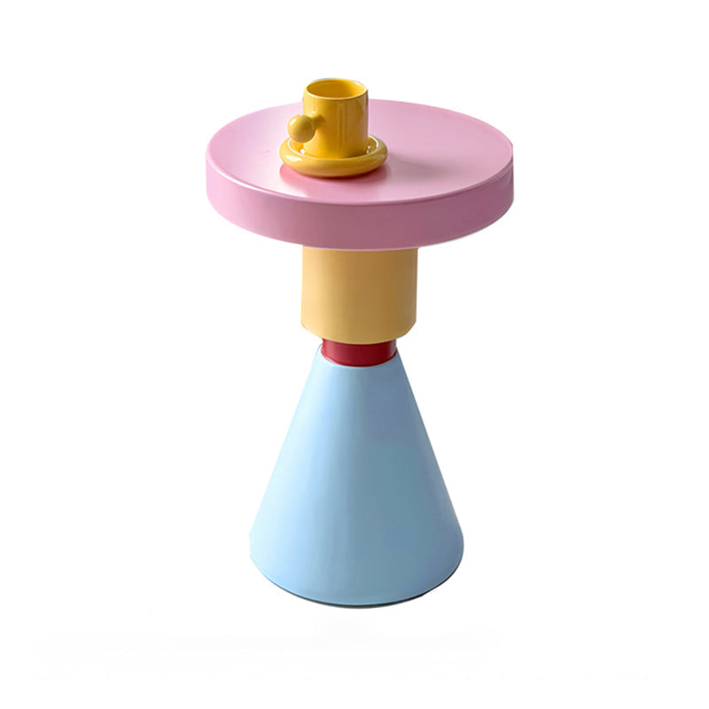 Lumendat Contemporary Creative Wood Round Kids End Table 1-Tier For Living Room Lumendat
