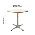Modern Minimalist Solid Wood Plywood Stainless Steel Aluminum Round Dining Table 1-Tier For Dining Room & Kitchen DFM-F