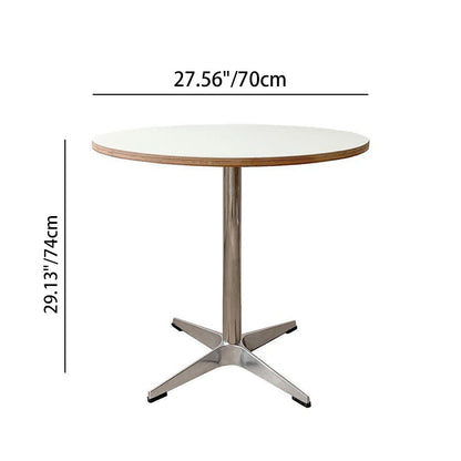 Modern Minimalist Solid Wood Plywood Stainless Steel Aluminum Round Dining Table 1-Tier For Dining Room & Kitchen