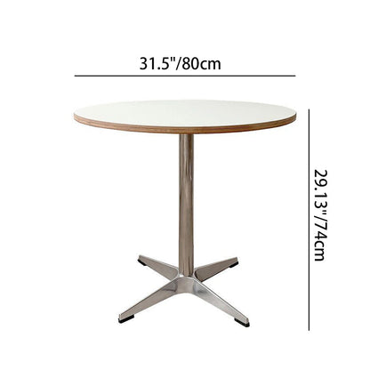 Modern Minimalist Solid Wood Plywood Stainless Steel Aluminum Round Dining Table 1-Tier For Dining Room & Kitchen