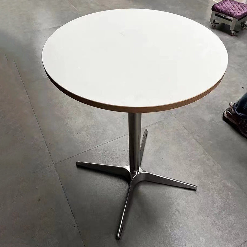 Modern Minimalist Solid Wood Plywood Stainless Steel Aluminum Round Dining Table 1-Tier For Dining Room & Kitchen