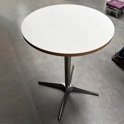 Modern Minimalist Solid Wood Plywood Stainless Steel Aluminum Round Dining Table 1-Tier For Dining Room & Kitchen