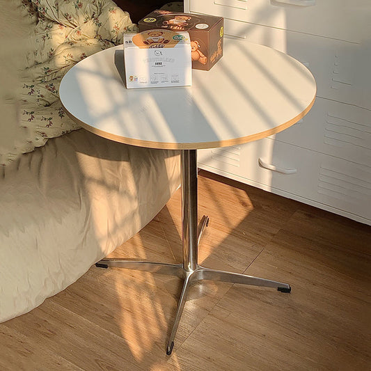 Modern Minimalist Solid Wood Plywood Stainless Steel Aluminum Round Dining Table 1-Tier For Dining Room & Kitchen