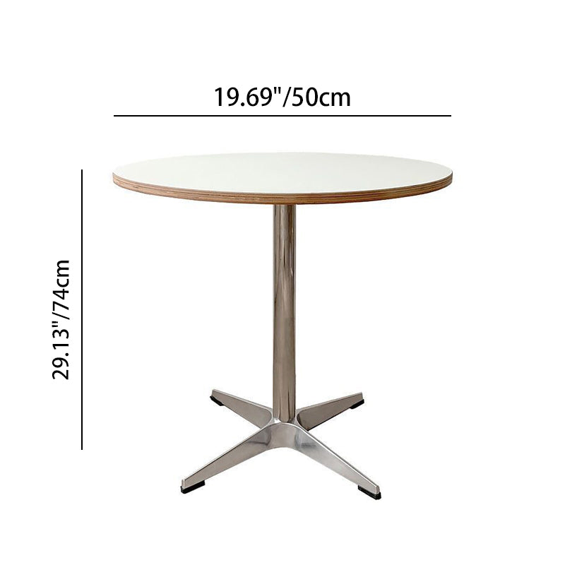 Modern Minimalist Solid Wood Plywood Stainless Steel Aluminum Round Dining Table 1-Tier For Dining Room & Kitchen DFM-F