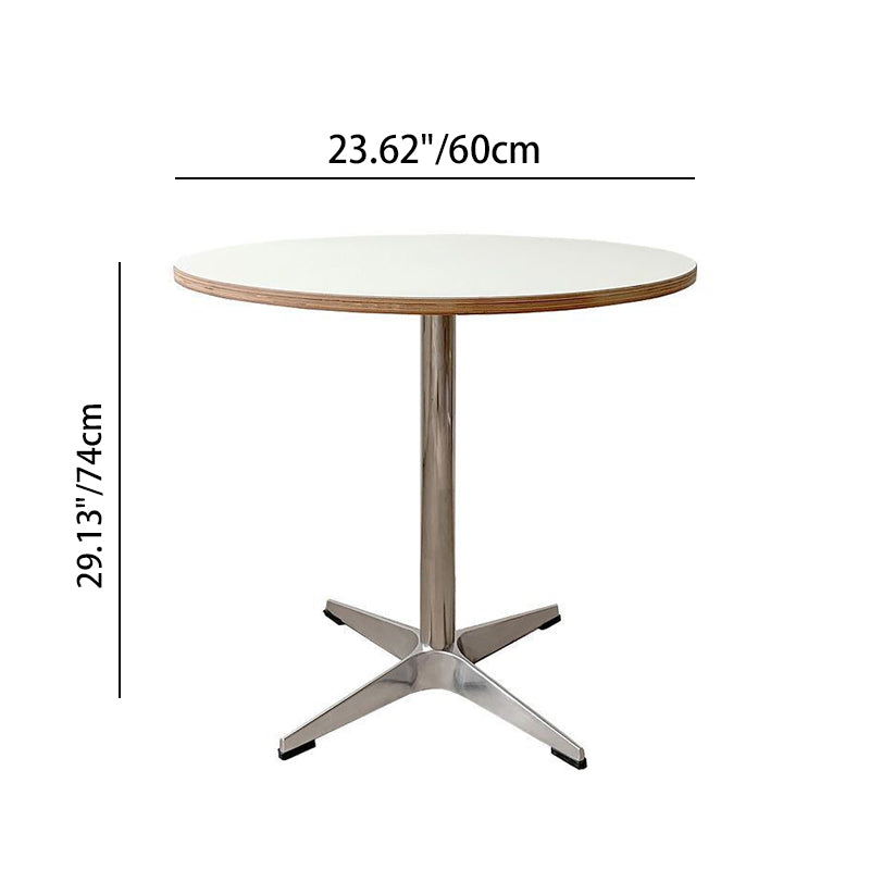 Modern Minimalist Solid Wood Plywood Stainless Steel Aluminum Round Dining Table 1-Tier For Dining Room & Kitchen DFM-F