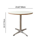Modern Minimalist Solid Wood Plywood Stainless Steel Aluminum Round Dining Table 1-Tier For Dining Room & Kitchen DFM-F