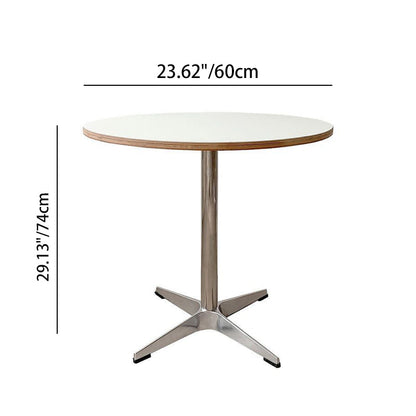 Modern Minimalist Solid Wood Plywood Stainless Steel Aluminum Round Dining Table 1-Tier For Dining Room & Kitchen