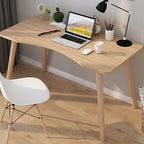 Contemporary Scandinavian MDF Wood Curved Rectangular Desk 1-Tier For Home Office DFM-F