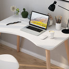 Contemporary Scandinavian MDF Wood Curved Rectangular Desk 1-Tier For Home Office DFM-F