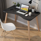 Contemporary Scandinavian MDF Wood Curved Rectangular Desk 1-Tier For Home Office DFM-F