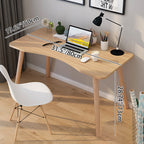 Contemporary Scandinavian MDF Wood Curved Rectangular Desk 1-Tier For Home Office DFM-F