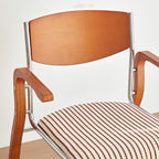 Contemporary Retro Rectangular Plywood Iron Fabric Dining Chair Backrest Armrest For Dining Room Lumendat