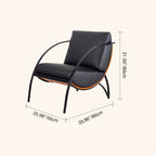 Contemporary Retro Curved Rectangular Plywood Iron Microfiber Leather Detachable Accent Chair Backrest Armrest For Living Room Lumendat