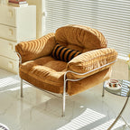 Traditional Vintage Arc Cloud Plywood Stainless Steel Chenille Cloud Cotton Down Feather Sofa 1/2/3-Seater For Living Room Lumendat