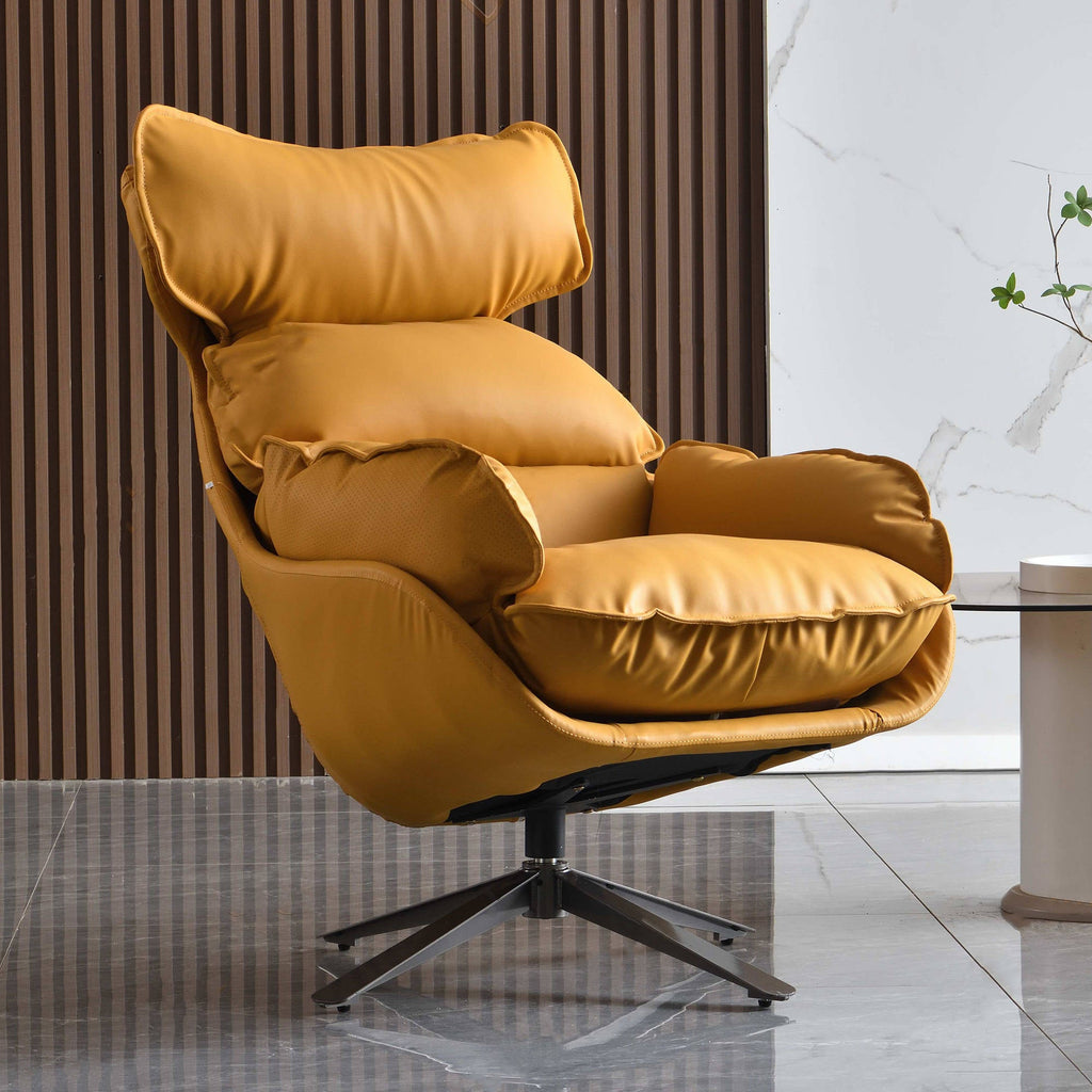 Contemporary Luxury Swivel Accent Chair - 1-Seater Comfortable Backrest Armrest Leisure Chair For Living Room & Bedroom Lumendat