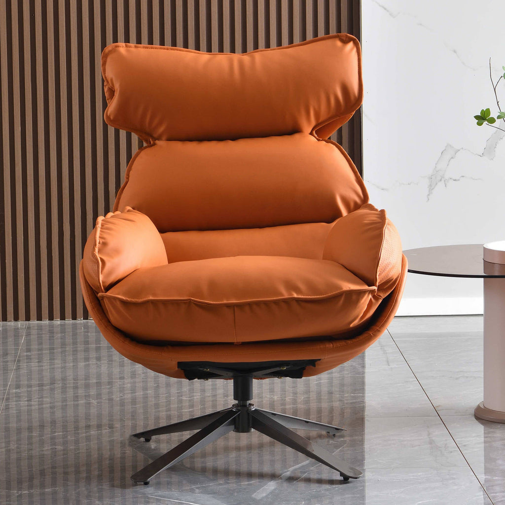 Contemporary Luxury Swivel Accent Chair - 1-Seater Comfortable Backrest Armrest Leisure Chair For Living Room & Bedroom Lumendat