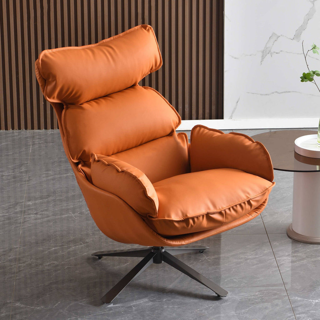 Contemporary Luxury Swivel Accent Chair - 1-Seater Comfortable Backrest Armrest Leisure Chair For Living Room & Bedroom Lumendat
