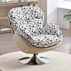 Modern Minimalist Rotatable Accent Chair - Ergonomic Comfort Chair Backrest Armrest For Living Room & Study Lumendat