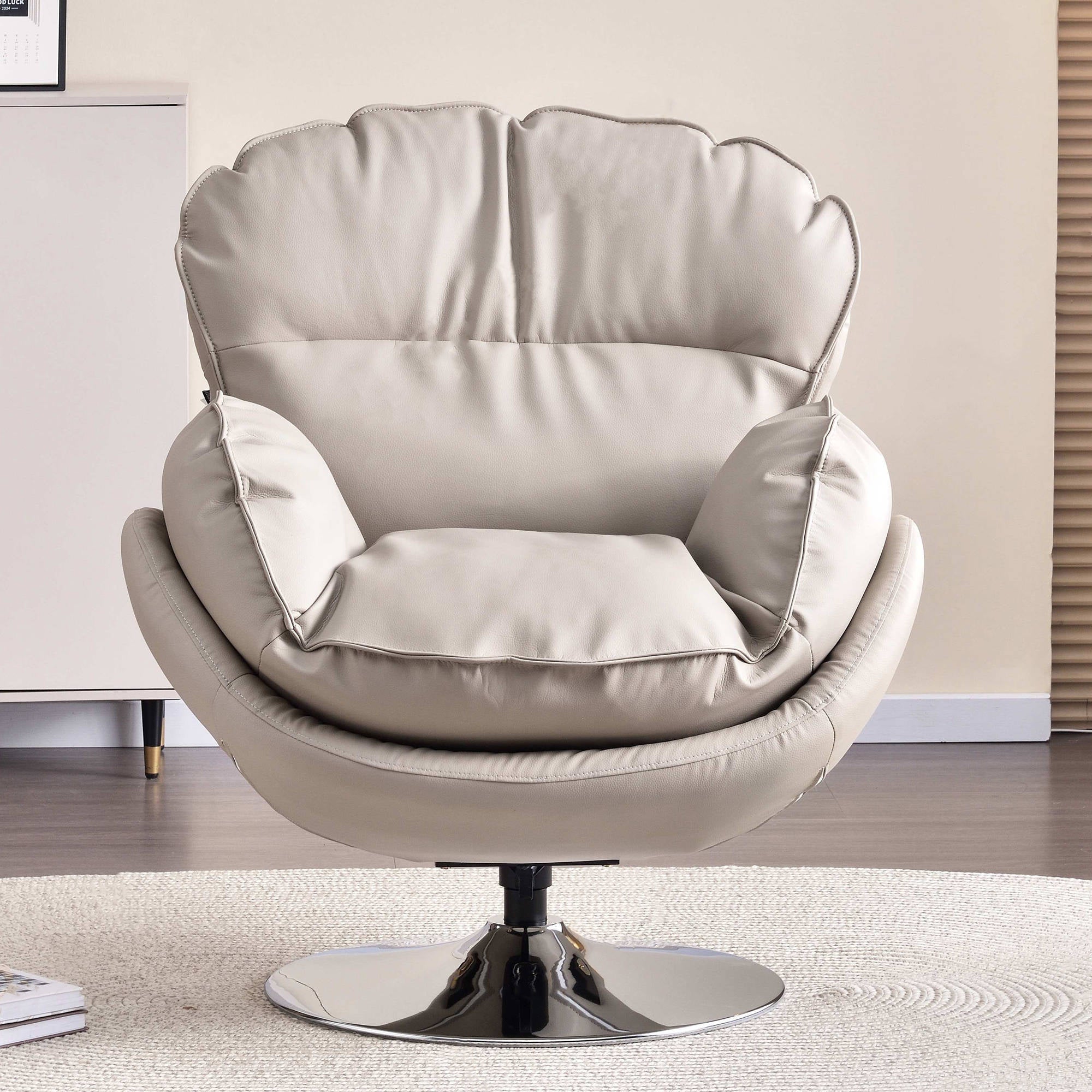 Modern Minimalist Rotatable Accent Chair - Ergonomic Comfort Chair Backrest Armrest For Living Room & Study Lumendat