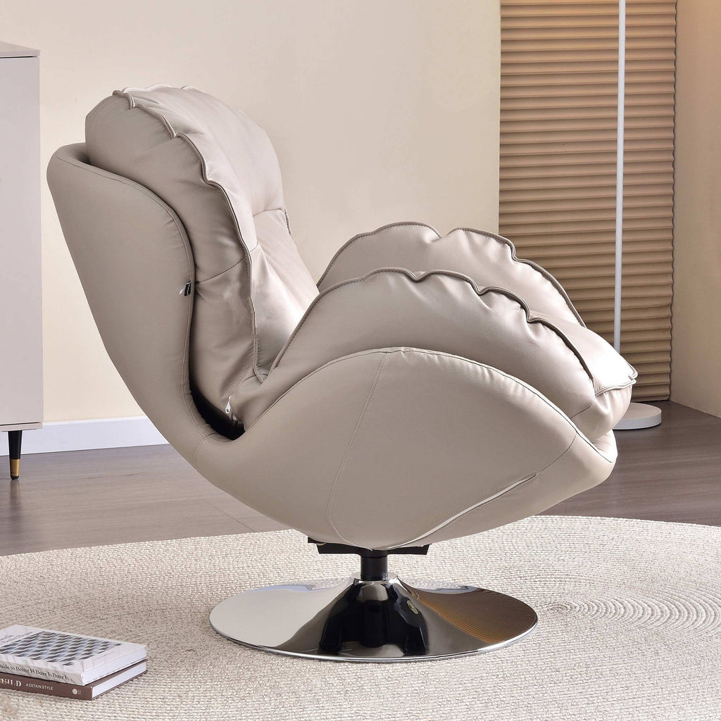 Modern Minimalist Rotatable Accent Chair - Ergonomic Comfort Chair Backrest Armrest For Living Room & Study Lumendat