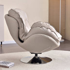 Modern Minimalist Rotatable Accent Chair - Ergonomic Comfort Chair Backrest Armrest For Living Room & Study Lumendat