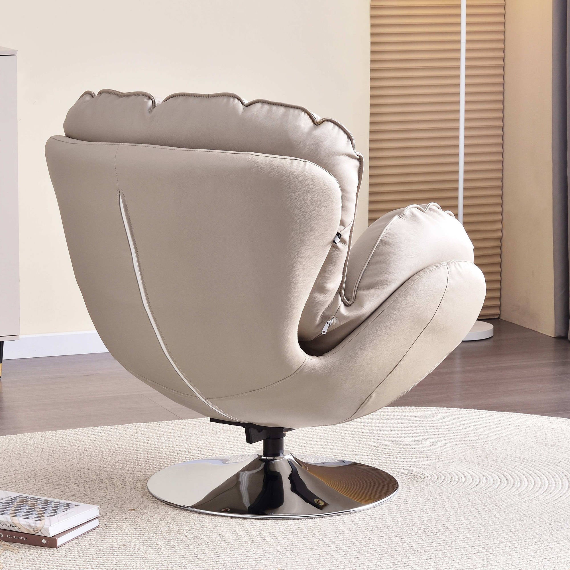 Modern Minimalist Rotatable Accent Chair - Ergonomic Comfort Chair Backrest Armrest For Living Room & Study Lumendat