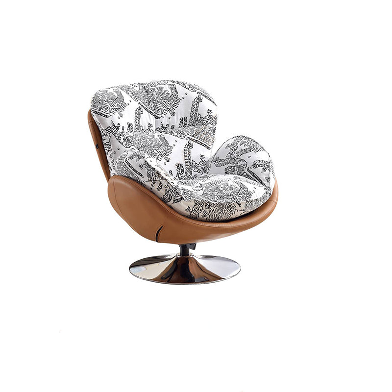 Modern Minimalist Rotatable Accent Chair - Ergonomic Comfort Chair Backrest Armrest For Living Room & Study Lumendat
