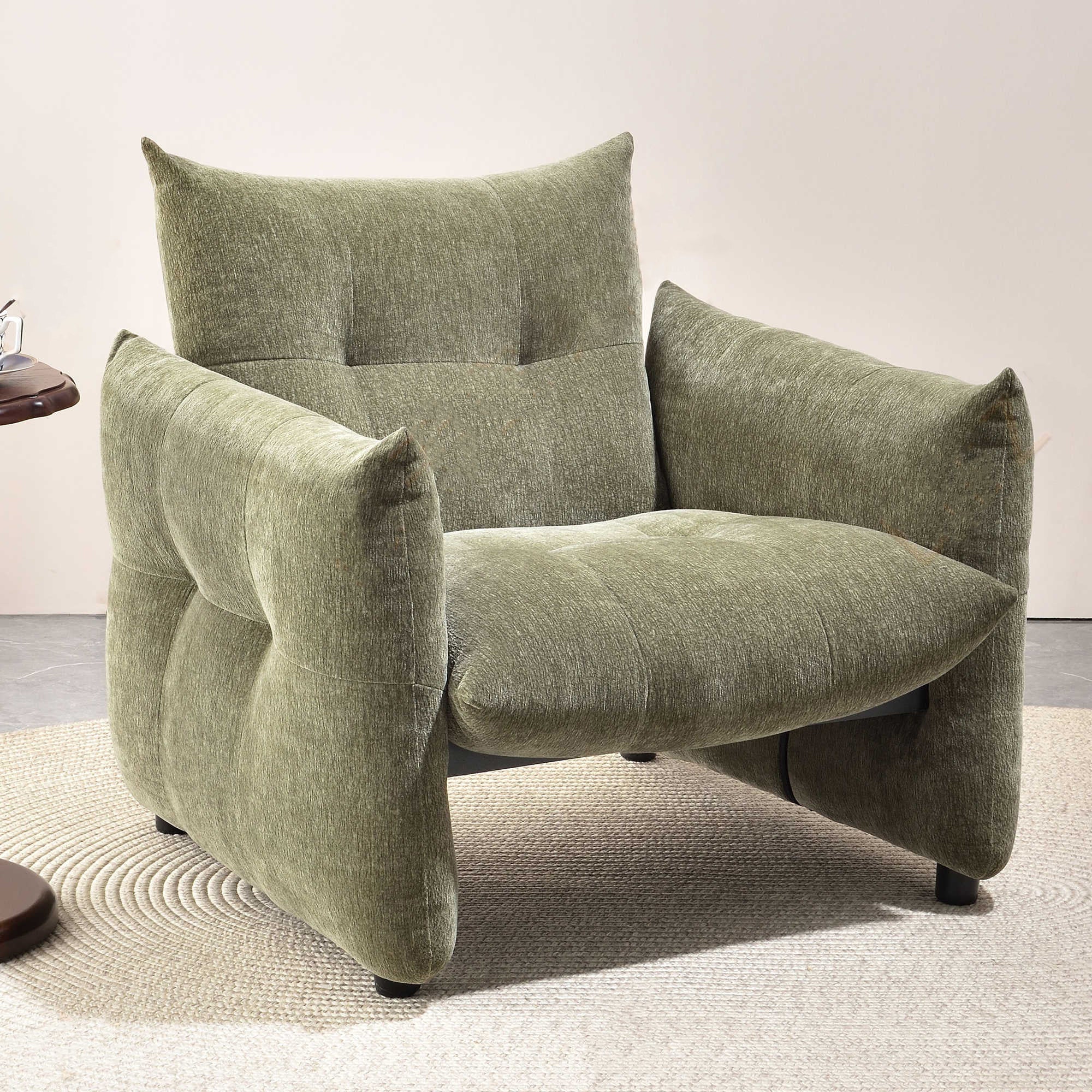 Luxury Ergonomic Accent Chair - Elegant Armchair Backrest Design For Living Room & Bedroom Lumendat