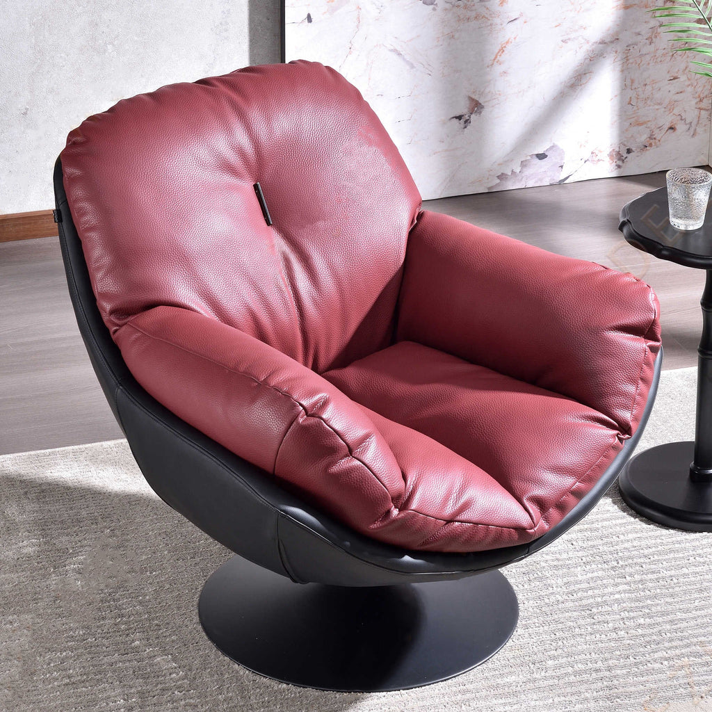 Silent Rotating Scandinavian Accent Chair - Detachable Design Soft Filling Chair For Living Room & Study Lumendat
