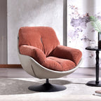 Silent Rotating Scandinavian Accent Chair - Detachable Design Soft Filling Chair For Living Room & Study Lumendat