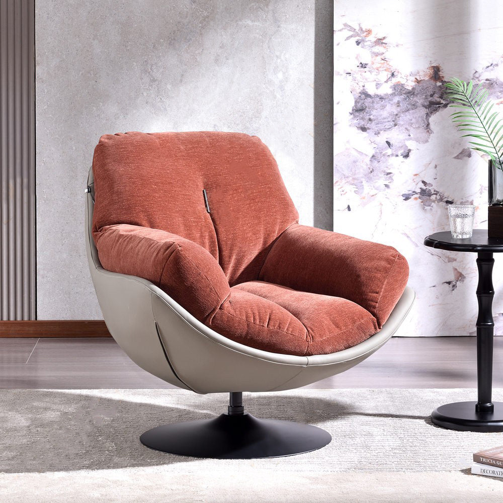 Silent Rotating Scandinavian Accent Chair - Detachable Design Soft Filling Chair For Living Room & Study Lumendat