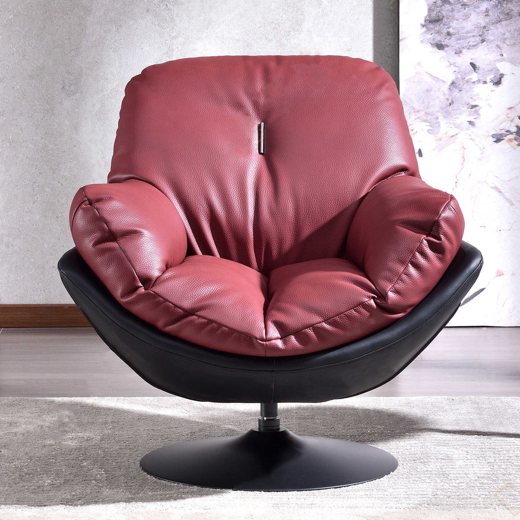 Silent Rotating Scandinavian Accent Chair - Detachable Design Soft Filling Chair For Living Room & Study Lumendat