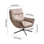 Minimalist Style & High-Elastic Filling Accent Chair - Robust Support Swivel Backrest Chair For Living Room Lumendat