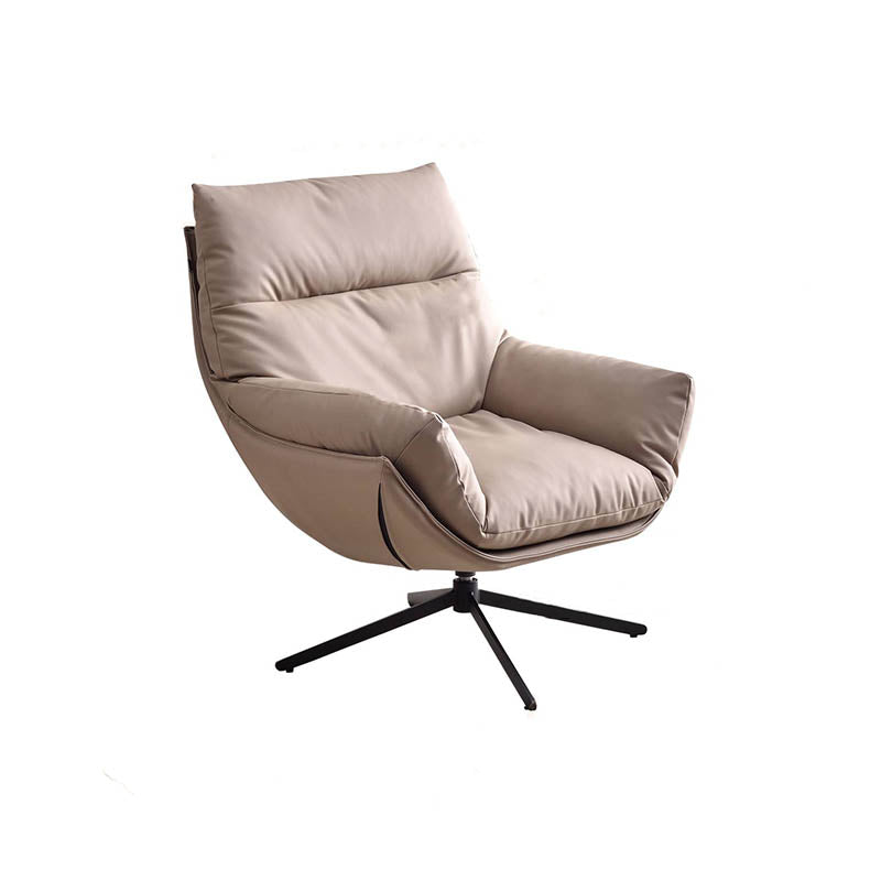 Minimalist Style & High-Elastic Filling Accent Chair - Robust Support Swivel Backrest Chair For Living Room Lumendat