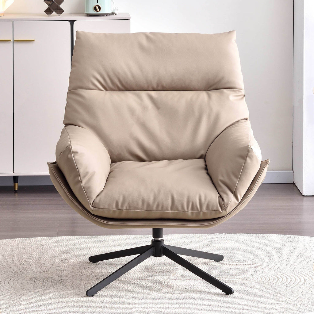 Minimalist Style & High-Elastic Filling Accent Chair - Robust Support Swivel Backrest Chair For Living Room Lumendat