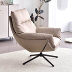 Minimalist Style & High-Elastic Filling Accent Chair - Robust Support Swivel Backrest Chair For Living Room Lumendat