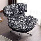 Traditional Rustic Detachable Design Accent Chair - Sturdy 360° Silent Rotation Leisure Chair For Living Room & Bedroom Lumendat